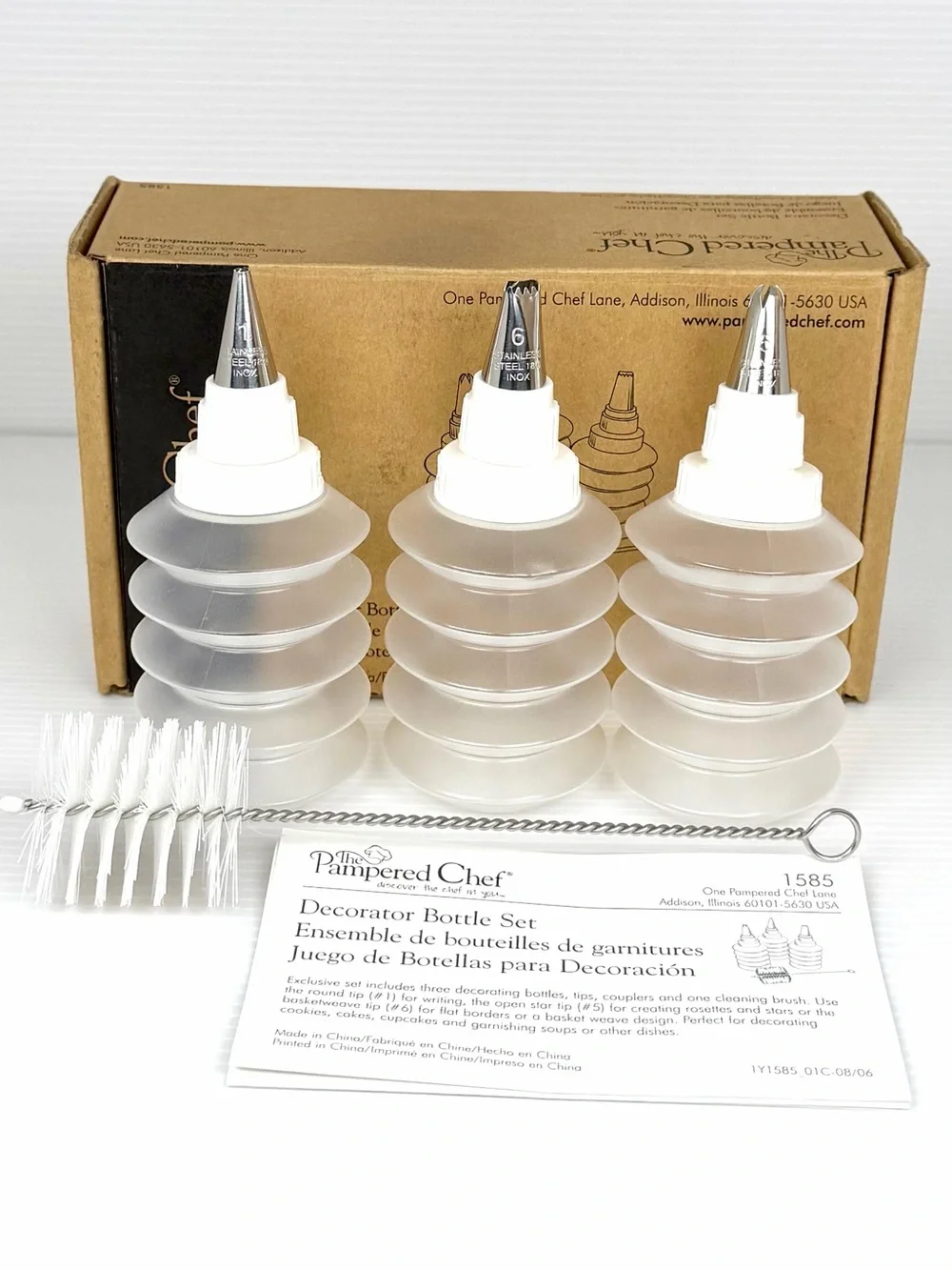 Pampered Chef Decorator Bottle Set #1585 Cake Cupcake Decorating